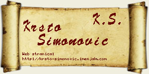 Krsto Simonović vizit kartica